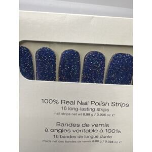 NWT Color Street “Renew Hope” Blue Holographic Glitter Nail Strips